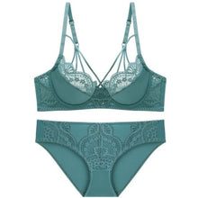 Load image into Gallery viewer, Women&#39;s Underwear Set French Lace Bra Set Bandage Sexy Lingerie Push Up Brassiere Transparent Panties High Quality Bra and Panty