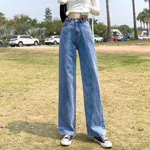 Load image into Gallery viewer, Women&#39;s Wide-Leg Jeans Summer 2021 New Spring And Autumn Small High Waist Slimming And Straight Loose Drooping Mop Pants Denim