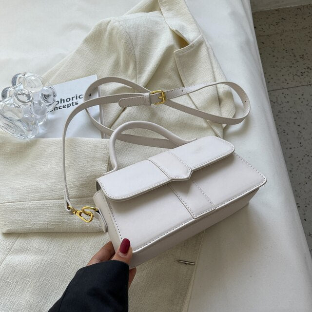 Women's casual shoulder bag Fashion small handbag Solid color artificial leather messenger bag Mobile phone bag