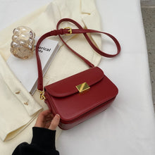 Load image into Gallery viewer, Women&#39;s fashion shoulder bag square small bag mobile phone bag solid leather vintage mini small bag zipper women&#39;s bag flap
