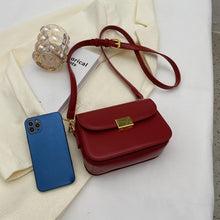 Load image into Gallery viewer, Women&#39;s fashion shoulder bag square small bag mobile phone bag solid leather vintage mini small bag zipper women&#39;s bag flap