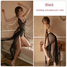 Load image into Gallery viewer, Women&#39;s sexy lingerie erotic mesh perspective hot jumpsuit lace-up veil nightdress femme slutty skirt adult  clothes see though