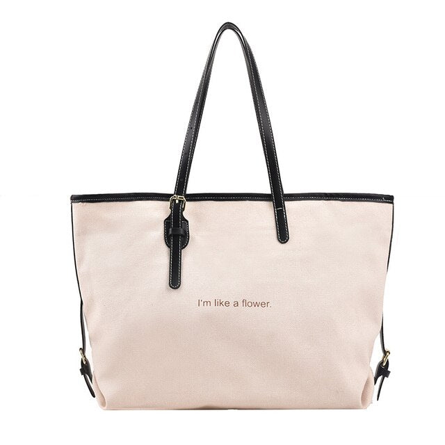 Women's single shoulder bag Canvas women's bag Leisure large bag Daily shopping bag Shoulder bag Women's bag Zipper women's bag