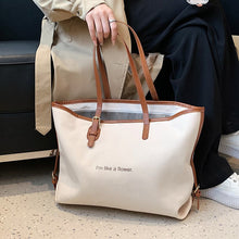Load image into Gallery viewer, Women&#39;s single shoulder bag Canvas women&#39;s bag Leisure large bag Daily shopping bag Shoulder bag Women&#39;s bag Zipper women&#39;s bag