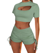 Load image into Gallery viewer, Women set yoga gym clothes female sport fitness suit running high waist clothing leggings sports suits long sleeve workout