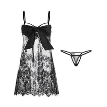 Load image into Gallery viewer, Women sexy Lingerie Porno Nightdress Thong Suit Hot Lace Split Bow Tie Strap Skirt Adult Slutty Clothes Femme Erotica Costume