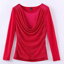 Load image into Gallery viewer, Women t-shirt New 2020 Spring long sleeve Mesh shirt Elegant slim Tops plus size women tops and shirt t-shirt