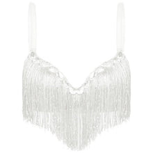 Load image into Gallery viewer, Womens Belly Dance Costume Push-Up Bra Latin Sequin Tassel Rhinestone Underwired Push-up Brassiere Tops Party Club Costume