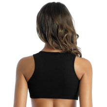 Load image into Gallery viewer, Womens Fashion Ribbed Crop Tops Waistcoat Stylish Sparkly Rhinestone Butterfly Cropped Vest Tank Top Pole Dance Rave Clubwear