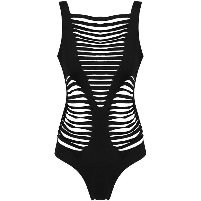 Womens Hollow Out Thong Bodysuit Erotic Sheer High Cut Thong Slim Fit Stretchy Bodysuit Ladies Sexy Clubwear Female Sleepwear