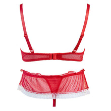 Load image into Gallery viewer, Womens Lace Lingerie Set Night Underwear Unlined Open Cup Hot Sexy Bra with Low Waist G-string Thong Panties Erotic Sexy Suit