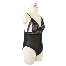 Load image into Gallery viewer, Womens Lace Onesies Jumpsuit Plus Size 3XL Bodysuit Lingere See Through Sexy Sleepwear Deep V Clothing Nighty Onesie Elegant