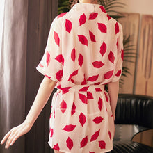 Load image into Gallery viewer, Womens Robes Lingerie Sexy Printed Kimono Sleepwear Transparent Pajamas Bathrobes Bathing Cardigan Home Suits Shower robe Femme