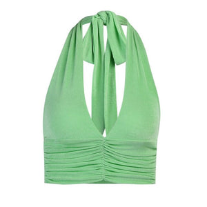 Womens Summer Camis Tanks Tops Sleeveless Bustier Unpadded Bandeau Bra Vest Crop Top Seamless Tees Sexy Halter Slim Camisole