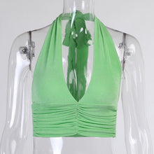 Load image into Gallery viewer, Womens Summer Camis Tanks Tops Sleeveless Bustier Unpadded Bandeau Bra Vest Crop Top Seamless Tees Sexy Halter Slim Camisole