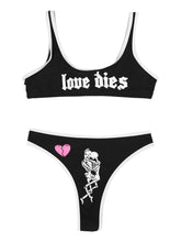 Load image into Gallery viewer, Womens Wetlook Hot Swimwear Suit Print Adjustable Spaghetti Strap Push Up Bralette And Low Waist Brief Sexy Bikini Set Beachwear