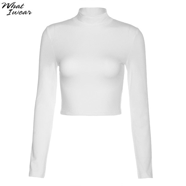 Womon cotton hollow out sexy tshirt bandage backless long sleeve tops Harajuku slim bodycon streetwear knitted tees