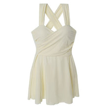 Load image into Gallery viewer, Wrap One Piece Swimsuit Women Solid Swimwear With Skirt Push Up Monokini Pleated Swim Suit Korea Style Trikini Pad Bathing Suit