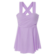 Load image into Gallery viewer, Wrap One Piece Swimsuit Women Solid Swimwear With Skirt Push Up Monokini Pleated Swim Suit Korea Style Trikini Pad Bathing Suit