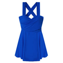 Load image into Gallery viewer, Wrap One Piece Swimsuit Women Solid Swimwear With Skirt Push Up Monokini Pleated Swim Suit Korea Style Trikini Pad Bathing Suit