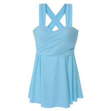 Load image into Gallery viewer, Wrap One Piece Swimsuit Women Solid Swimwear With Skirt Push Up Monokini Pleated Swim Suit Korea Style Trikini Pad Bathing Suit