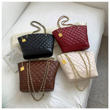 Load image into Gallery viewer, Xadrez de luxo marca balde sacos de ombro para as mulheres  qualidade couro do plutônio designer feminina bolsas moda cadeia