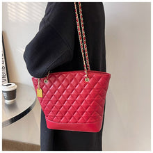 Load image into Gallery viewer, Xadrez de luxo marca balde sacos de ombro para as mulheres  qualidade couro do plutônio designer feminina bolsas moda cadeia