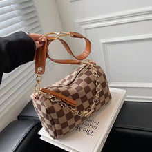 Load image into Gallery viewer, Xadrez tecelagem balde crossbody sacos para as mulheres 2021 viagens simples marca de luxo designer ombro senhoras bolsas e bols