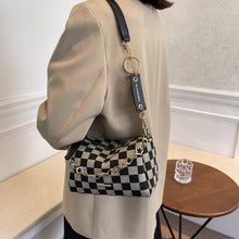 Load image into Gallery viewer, Xadrez tecelagem balde crossbody sacos para as mulheres 2021 viagens simples marca de luxo designer ombro senhoras bolsas e bols