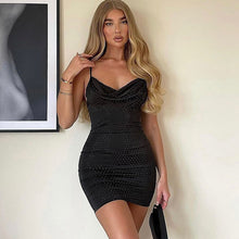 Load image into Gallery viewer, Y2K 2022 Fashion Designer Clothes Backless Black Sling Skinny Evening Party Sexy Women&#39;S Prom One Piece Basic Midi Dresses