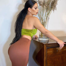 Load image into Gallery viewer, Y2K 2022 Fashion Green Backless Bottoming Corset Tops Sexy Lrregular Pleated Tank Cropped Casual Party Women&#39;s Clothing Tshirt