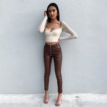 Load image into Gallery viewer, Y2K 2022 Spring Fall Fashion Net Yarn Square Neck Black Long Sleeves Women&#39;s Blouses Sexy Tank Cropped Casual Tops Shirts Tee