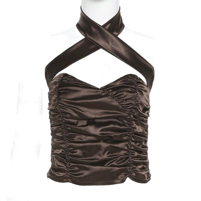 Y2K 2022 Summer Sexy Halter Cutou Bottoming Tube Top Corset  Black Tank Tops Cropped Casual Party Women's Clothing Tshirt Tees
