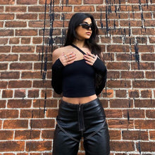Load image into Gallery viewer, Y2K Black Halter Neck Crop Top Sexy Women Streetwear 2021 Skinny Cut Out Long Sleeve Autumn Casual T Shirt Fashion Tops