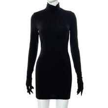 Load image into Gallery viewer, Y2K Elegant Red Long Sleeve with Gloves Solid Mini Dress Autumn Birthday Party Club Women&#39;s Bodycon Dresses Outfits