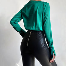 Load image into Gallery viewer, Y2K Fashion 2022 Spring Fall Elegant Black Long Sleeve Bodysuit Women Basic Tops Skinny Rompers High Rise Bodysuits Club Party