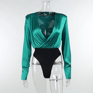 Y2K Fashion 2022 Spring Fall Elegant Black Long Sleeve Bodysuit Women Basic Tops Skinny Rompers High Rise Bodysuits Club Party