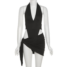 Load image into Gallery viewer, Y2K Summer New Halter Strap V-Neck Casual Backless Sexy Women&#39;s Clothes Basic Bodysuits 2 Piece Beach Mini Dress