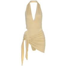 Load image into Gallery viewer, Y2K Summer New Halter Strap V-Neck Casual Backless Sexy Women&#39;s Clothes Basic Bodysuits 2 Piece Beach Mini Dress