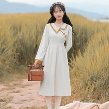 Load image into Gallery viewer, Y2K Women&#39;s Clothing 2021 Retro Sweet Blue Dress Female Elegant Cute Long Sleeve Irregular Doll Collar Design Chic Dress Vestido