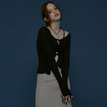 Load image into Gallery viewer, Y2k Vintage Sexy Hollow Out Slash Neck T-shirt Gothic Harajuku Punk Bodycon Stitch Basic Tops 2022 Summer New Streetwear