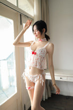 Load image into Gallery viewer, Young Girl Sweet Cute Strawberry Lingerie Pyjamas Women Sexy Home Clothes Tops Thong Leg Ring Collar Kawaii Lolita Pajama Sets