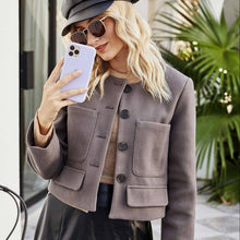 Load image into Gallery viewer, autumn New 2021 Sweet Beauty Dress Casual Long-sleeved Button Blouse Round Neck Temperament Light Mature Small Jacket Female