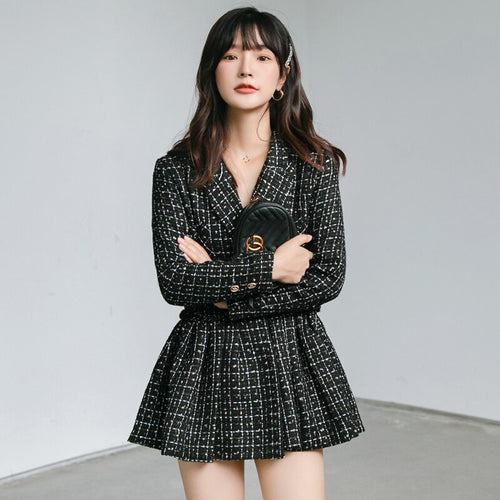 autumn winter Clothes Elegant tweed Vestidos Lady sexy mini Dress femme robe ropa mujer vrouw jurk kobieta sukienka woman dress