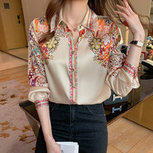 Load image into Gallery viewer, blusas mujer de moda 2021 Autumn New Women Chiffon Shirt Elegant Slim Long Sleeve Loose Office Lady Tops Blusas Shirt