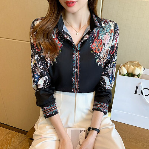 blusas mujer de moda 2021 Autumn New Women Chiffon Shirt Elegant Slim Long Sleeve Loose Office Lady Tops Blusas Shirt