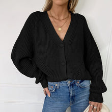 Load image into Gallery viewer, cardigan sweater korean fashion winter clothes women Casual Loose knittingV-neck buttons femme long sleeve tops Sexy sweaters