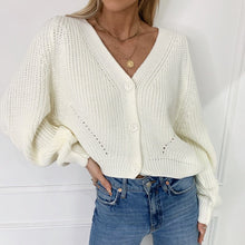 Load image into Gallery viewer, cardigan sweater korean fashion winter clothes women Casual Loose knittingV-neck buttons femme long sleeve tops Sexy sweaters