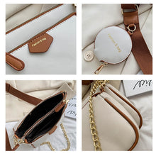 Load image into Gallery viewer, fashion chains women shoulder bags designer wide strap messenger bags luxury pu leather crossbody bag lady small purse 3 bag set