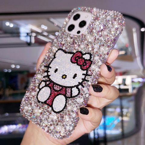 iPhone 13 Pro Max iPhone 11 Phone 14 Case Xs Diamond-Embedded 7 Cute Cartoon Hello Kitty 8 plus Protective Case 6 Female 12